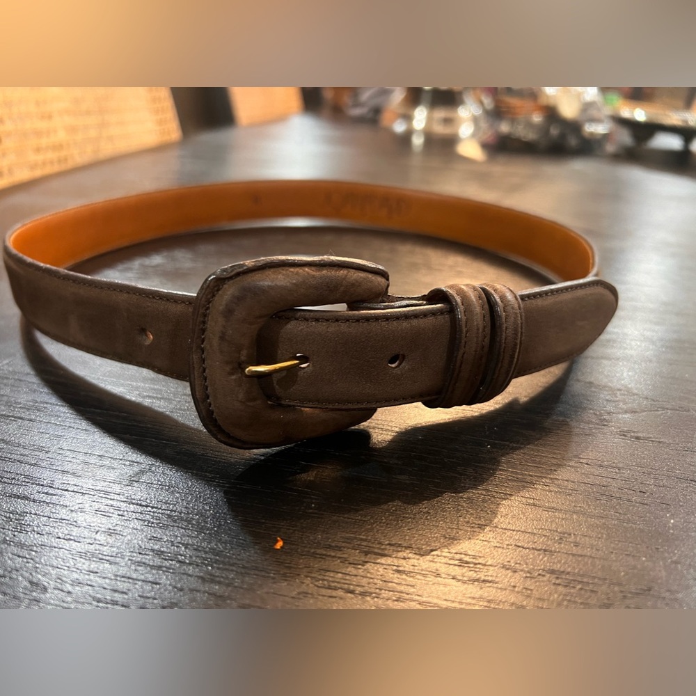 Brown leather belt